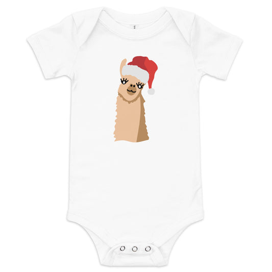 Baby short sleeve Holiday Llama one piece