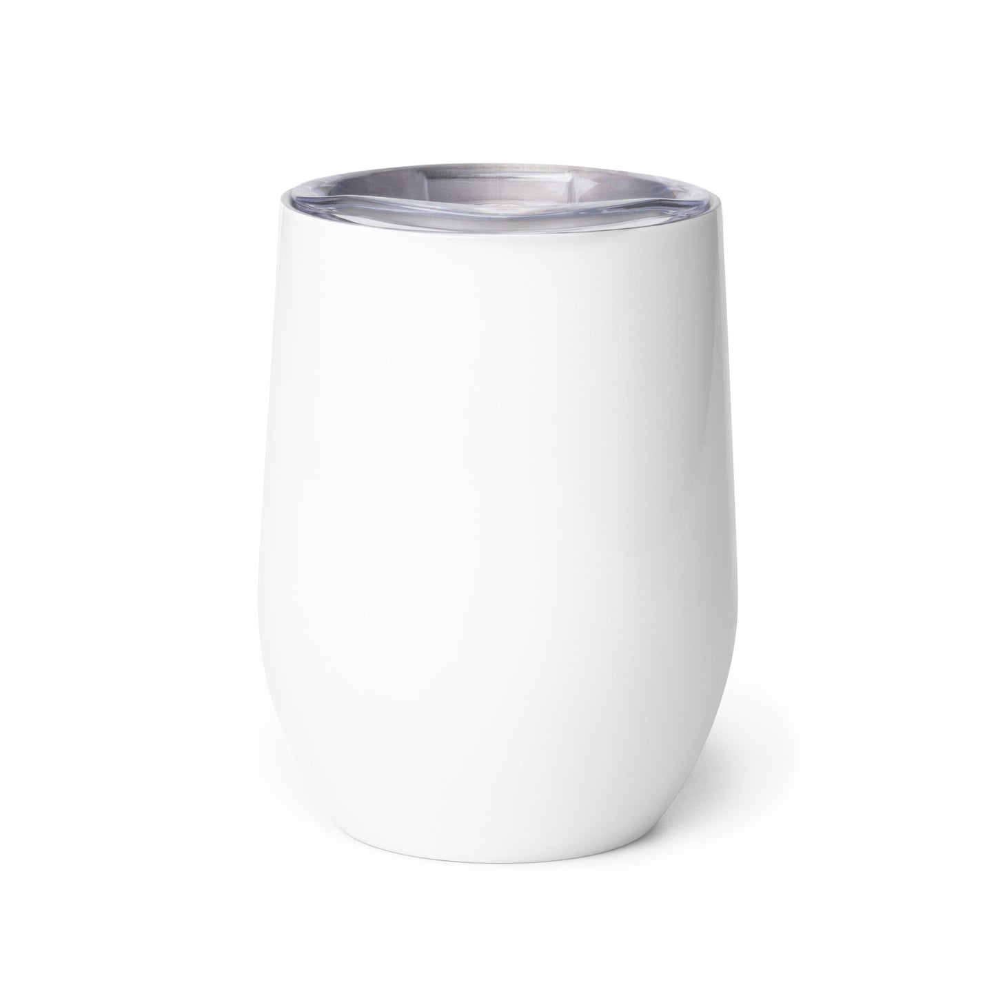 Wine tumbler featuring a snowy pine tree