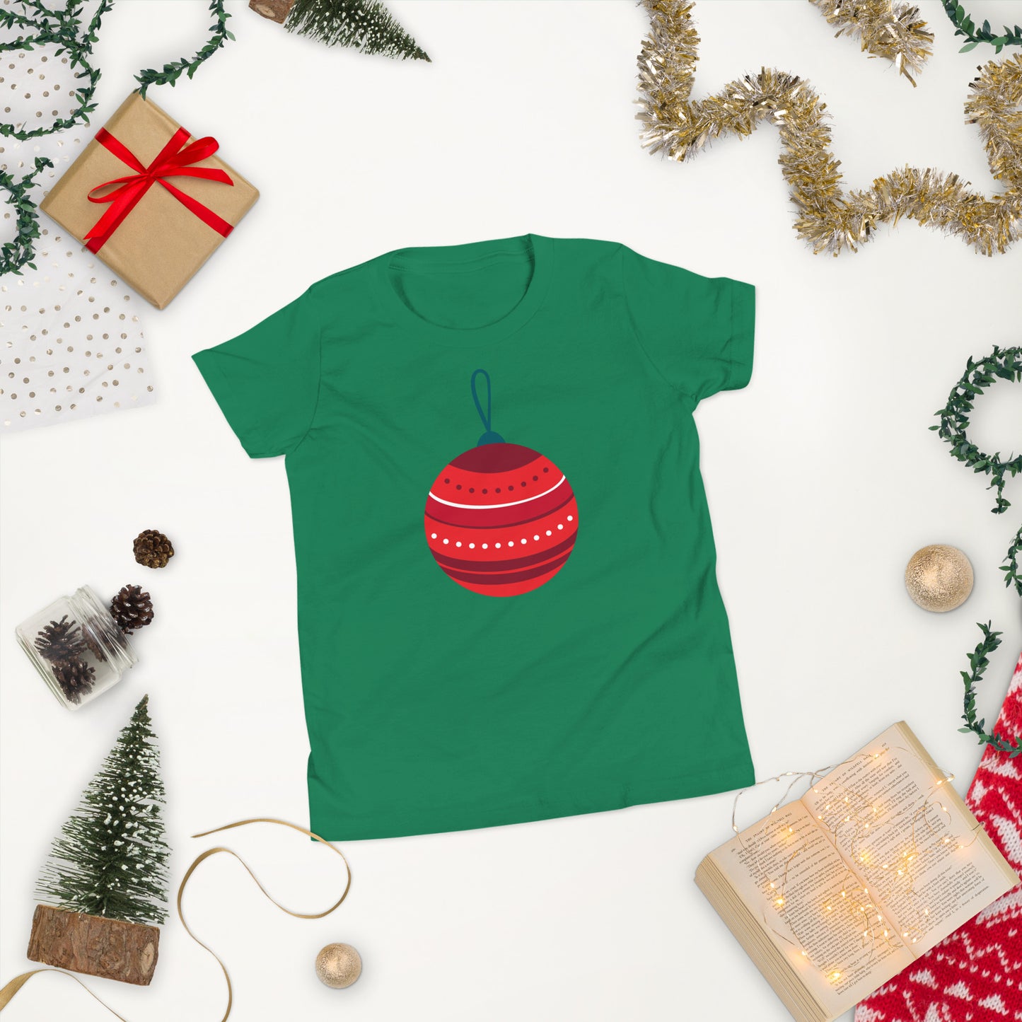 Youth Short Sleeve Festive Ornament T-Shirt